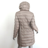 Moncler Hermine Hooded Down Puffer Coat Taupe Size 1