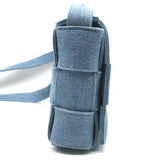 Bottega Veneta Cassette Denim Shoulder Bag Light Blue Small Crossbody NEW