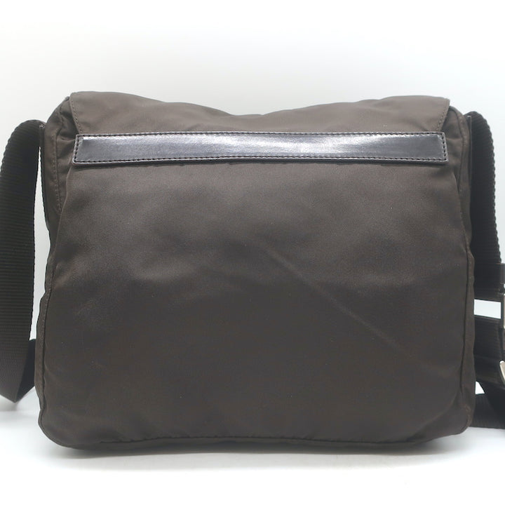 Prada Vela Hunting Bag Dark Brown Tessuto Nylon Small Crossbody
