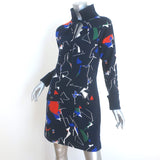 Chanel Globalization Cashmere Dress Navy Intarsia Knit Size 38 Long Sleeve Mini