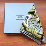 Prada Floral & Geometric Print Silk Twill Square Scarf Blue/Green