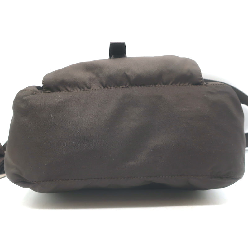 Prada Vela Hunting Bag Dark Brown Tessuto Nylon Small Crossbody