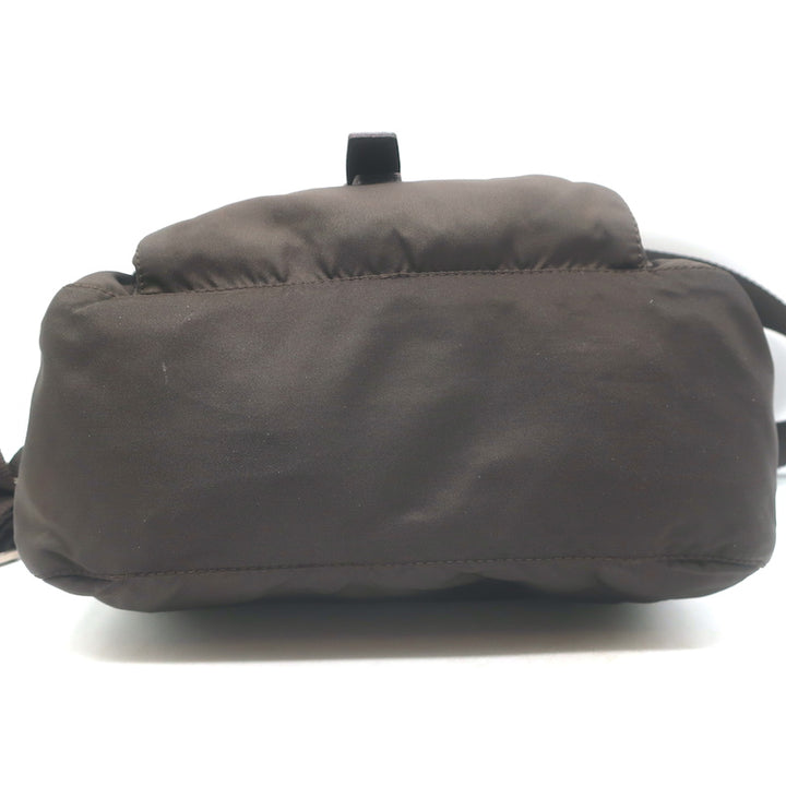 Prada Vela Hunting Bag Dark Brown Tessuto Nylon Small Crossbody