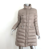 Moncler Hermine Hooded Down Puffer Coat Taupe Size 1