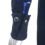 Chanel Globalization Cashmere Dress Navy Intarsia Knit Size 38 Long Sleeve Mini