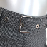 Brunello Cucinelli Belted Houndstooth Pants Gray Virgin Wool Size US 6