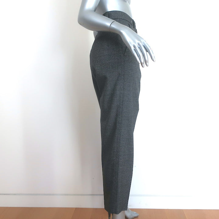 Brunello Cucinelli Belted Houndstooth Pants Gray Virgin Wool Size US 6