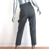 Brunello Cucinelli Belted Houndstooth Pants Gray Virgin Wool Size US 6