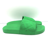Bottega Veneta The Slider Sandals Green Quilted Rubber Size 42