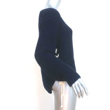 Ulla Johnson Lace-Up Side Sweater Elliot Navy Cotton Chunky Knit Size Petite
