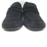 Prada Jewel-Heel Penny Loafer Pumps Black Suede Size 38.5