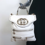 Gucci Britt Interlocking GG Messenger Bag Cream Leather