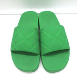Bottega Veneta The Slider Sandals Green Quilted Rubber Size 42