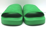 Bottega Veneta The Slider Sandals Green Quilted Rubber Size 42