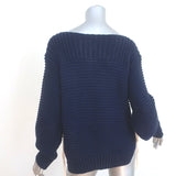 Ulla Johnson Lace-Up Side Sweater Elliot Navy Cotton Chunky Knit Size Petite