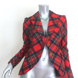 Smythe Hunting Blazer with Leather Elbow Patches Red Plaid Size 4