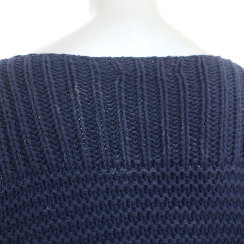 Ulla Johnson Lace-Up Side Sweater Elliot Navy Cotton Chunky Knit Size Petite
