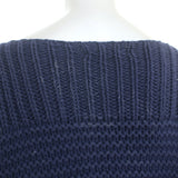 Ulla Johnson Lace-Up Side Sweater Elliot Navy Cotton Chunky Knit Size Petite