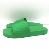 Bottega Veneta The Slider Sandals Green Quilted Rubber Size 42
