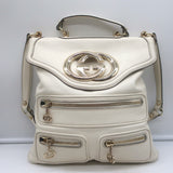 Gucci Britt Interlocking GG Messenger Bag Cream Leather