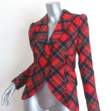 Smythe Hunting Blazer with Leather Elbow Patches Red Plaid Size 4