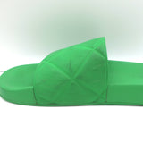 Bottega Veneta The Slider Sandals Green Quilted Rubber Size 42