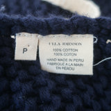 Ulla Johnson Lace-Up Side Sweater Elliot Navy Cotton Chunky Knit Size Petite