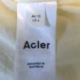 Acler Moore Puff Sleeve Eyelet-Embroidered Mini Dress Ivory Cotton-Linen Size 6