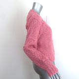 LoveShackFancy Fabietto Cropped Cardigan Pink Alpaca-Blend Size Extra Small