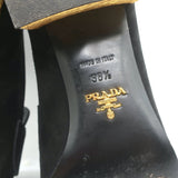 Prada Jewel-Heel Penny Loafer Pumps Black Suede Size 38.5