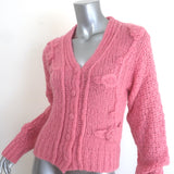 LoveShackFancy Fabietto Cropped Cardigan Pink Alpaca-Blend Size Extra Small