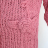 LoveShackFancy Fabietto Cropped Cardigan Pink Alpaca-Blend Size Extra Small
