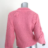 LoveShackFancy Fabietto Cropped Cardigan Pink Alpaca-Blend Size Extra Small