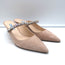 Prada Crystal Strap Mules Beige Suede Size 38 Pointed Toe Kitten Heel Pumps