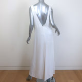 Reformation Open-Back Sleeveless Maxi Dress White Crepe Size Extra Small/Small