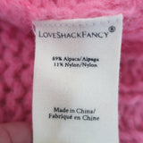 LoveShackFancy Fabietto Cropped Cardigan Pink Alpaca-Blend Size Extra Small