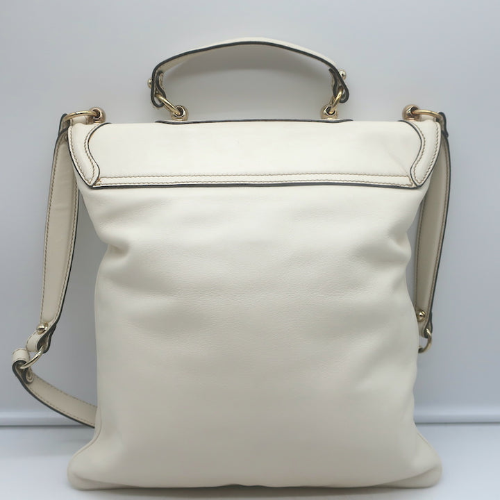 Gucci Britt Interlocking GG Messenger Bag Cream Leather