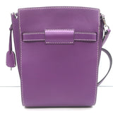 Tory Burch Lee Radziwill Double Bucket Bag Purple Leather Medium Crossbody