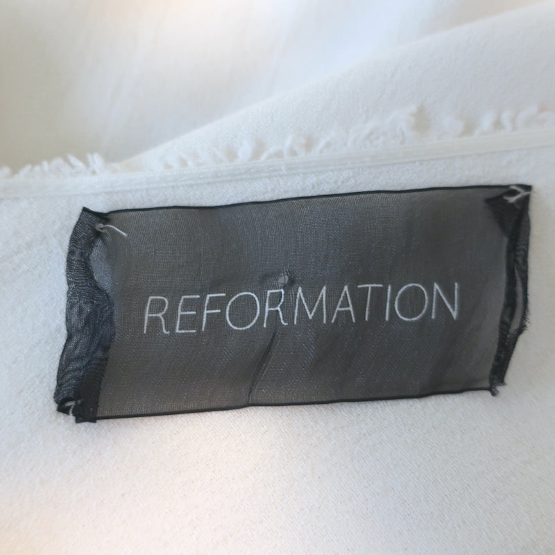 Reformation Open-Back Sleeveless Maxi Dress White Crepe Size Extra Small/Small