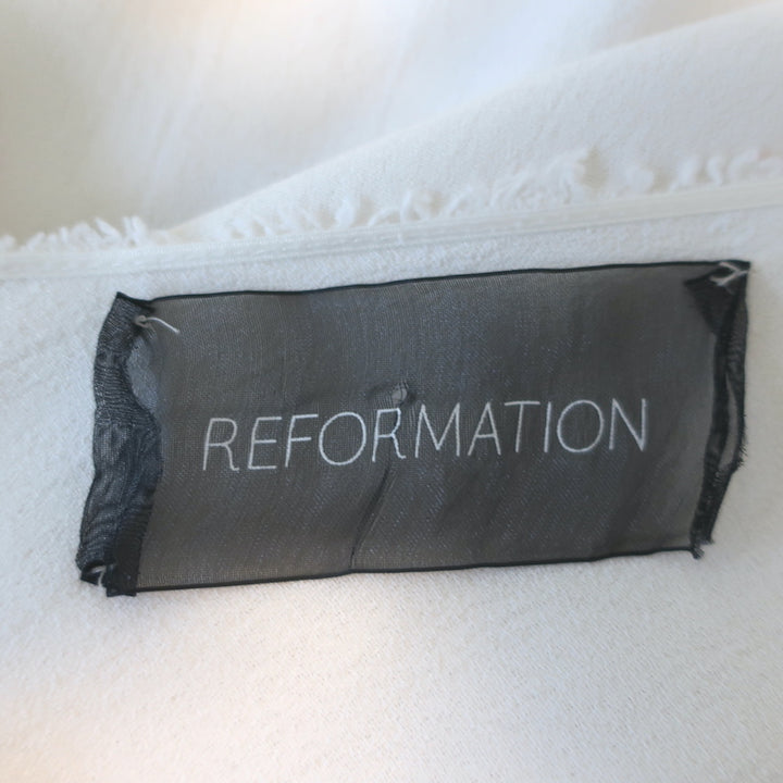 Reformation Open-Back Sleeveless Maxi Dress White Crepe Size Extra Small/Small