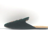 Gucci Lawrence Crystal Snake-Embellished Slipper Mules Emerald Velvet Size 7