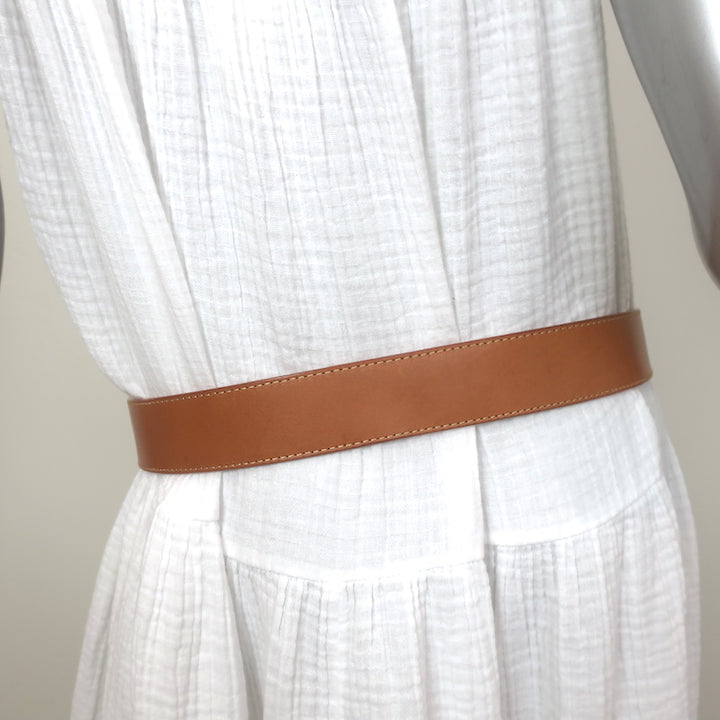 Etro Carved Buckle Belt Tan Leather Size 90