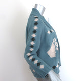 THE GREAT The Stable Lodge Cardigan Blue Alpaca-Blend Size 0