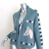 THE GREAT The Stable Lodge Cardigan Blue Alpaca-Blend Size 0