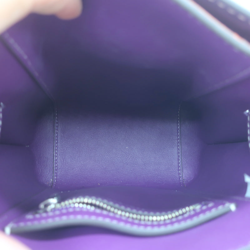 Tory Burch Lee Radziwill Double Bucket Bag Purple Leather Medium Crossbody