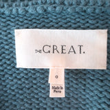 THE GREAT The Stable Lodge Cardigan Blue Alpaca-Blend Size 0
