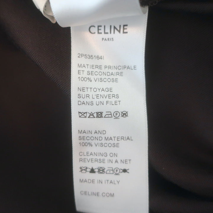 Celine Satin Side-Stripe Track Pants Dark Brown Size 36