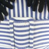 Self-Portrait Lace Cape Striped Shirting Mini Dress Blue/Black Size US 4