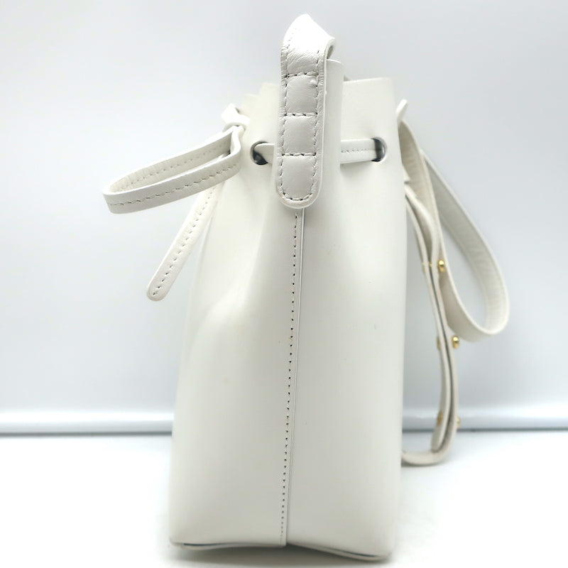 Mansur Gavriel Mini Mini Bucket Bag White Leather Crossbody