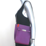 Tory Burch Lee Radziwill Double Bucket Bag Purple Leather Medium Crossbody